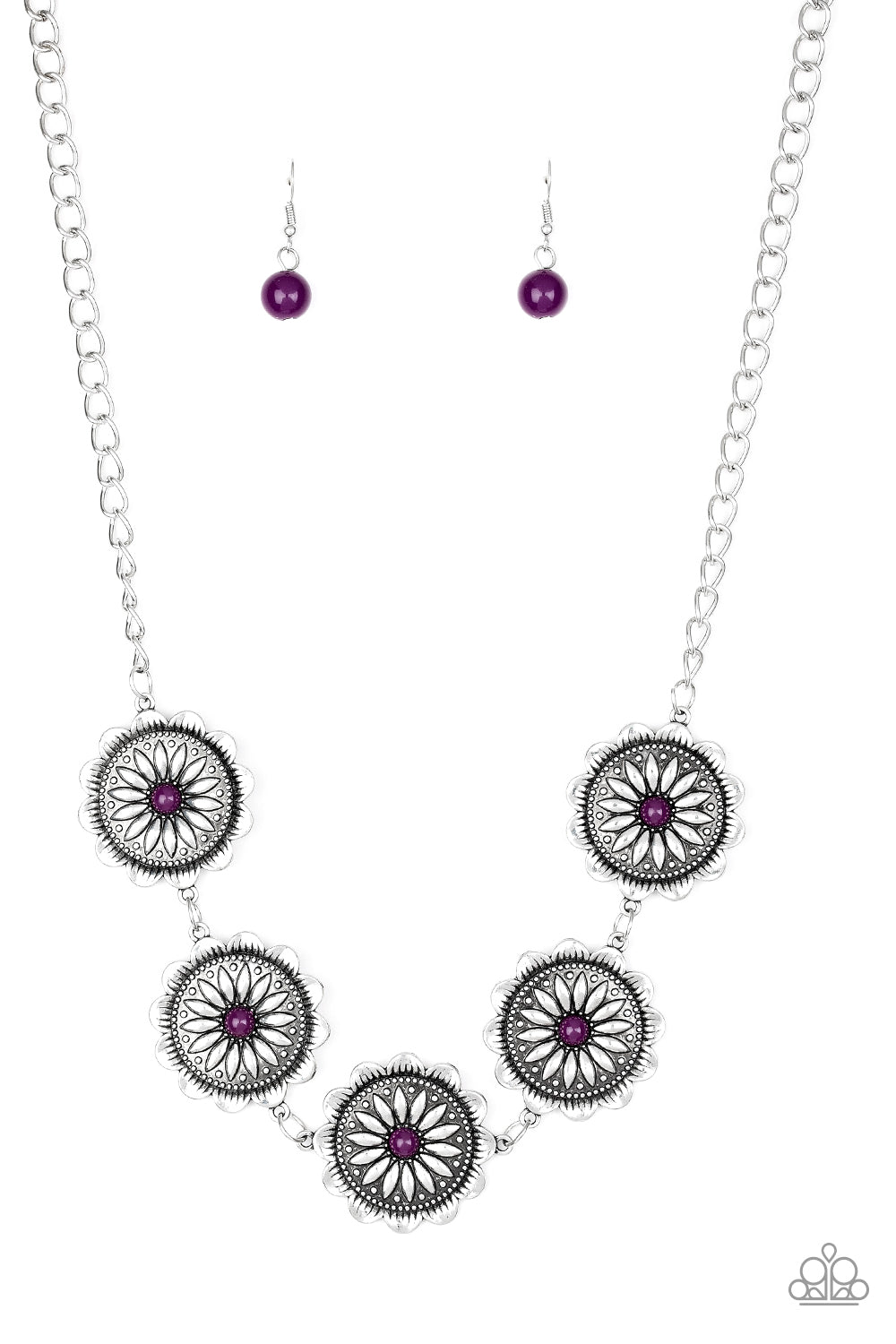 Me-dallions, Myself, and I - Purple Necklace Set