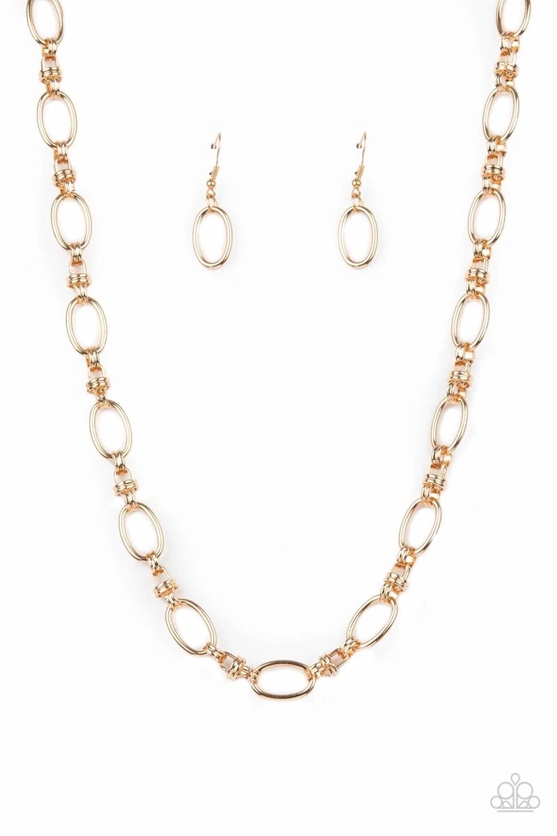 Defined Drama - Gold Necklace Set